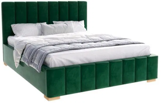 Čalúnená posteľ AUSTIN 90x200 cm Zelená Trinity s úložným priestorom kovový rošt