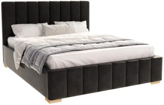 Čalúnená posteľ AUSTIN 90x200 cm Čierná Trinity s úložným priestorom kovový rošt