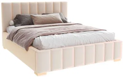 Čalúnená posteľ AUSTIN 90x200 cm Krémová Paris s úložným priestorom kovový rošt