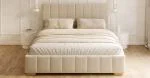 Čalúnená posteľ AUSTIN 120x200 cm Krémová Paris s úložným priestorom kovový rošt