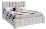 Čalúnená posteľ AUSTIN 90x200 cm Šedá Boucle s úložným priestorom kovový rošt