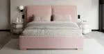 Čalúnená posteľ BRISTOL 140x200 Ruzova Trinity s úložným priestorom kovový rošt