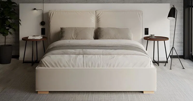 Čalúnená posteľ BRISTOL 180x200 Krémová Trinity s úložným priestorom kovový rošt