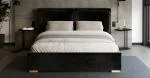 Čalúnená posteľ BRISTOL 160x200 Černá Trinity s úložným priestorom kovový rošt
