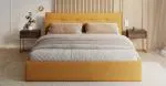 Čalúnená posteľ TULSA 90x200 so zdvižným roštom medovo žltá