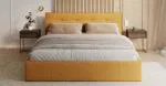 Čalúnená posteľ TULSA 140x200 so zdvižným roštom medovo žltá
