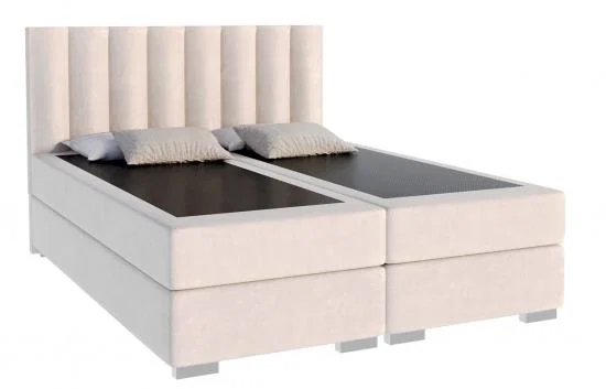 Čalúnená posteľ LINCOLN 180x200 so zdvižným roštom TRINITY krémová