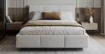 Čalúnená posteľ AVEIRO 120x200 s kovovým zdvižným roštom BIELA