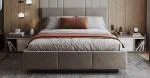 Čalúnená posteľ AVEIRO 90x200 s kovovým zdvižným roštom MOUSSE