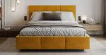 Čalúnená posteľ AVEIRO 160x200 s kovovým zdvižným roštom ŽLTÁ