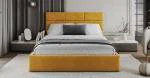 Čalúnená posteľ PASADENA PARIS 160x200 s kovovým roštom ŽLTÁ