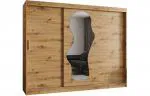 Šatníková skriňa s posuvnými dverami a zrkadlom ULTRA 250cm artisan