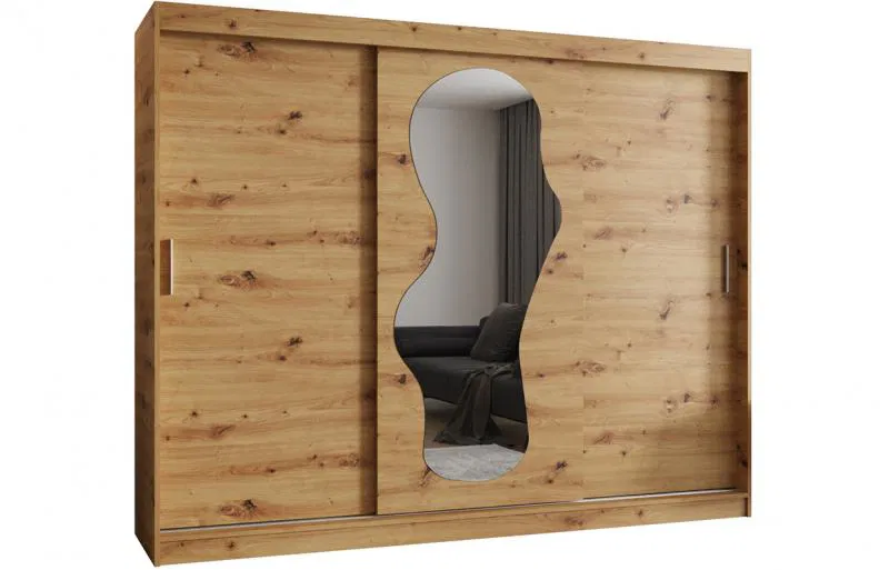 Šatníková skriňa s posuvnými dverami a zrkadlom ULTRA 250cm artisan