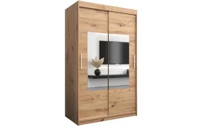 Šatníková skriňa s posuvnými dverami a zrkadlom TORINO 120cm artisan