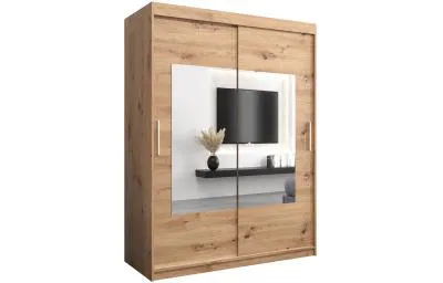 Šatníková skriňa s posuvnými dverami a zrkadlom TORINO 150cm artisan