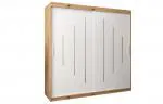 Šatníková skriňa s posuvnými dverami YORK - 200x200cm Dub Artisan-Biela