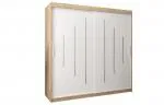 Šatníková skriňa s posuvnými dverami YORK - 200x200cm Dub Sonoma-Bílá
