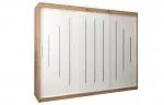 Šatníková skriňa s posuvnými dverami YORK - 250x200cm Dub Artisan-Biela
