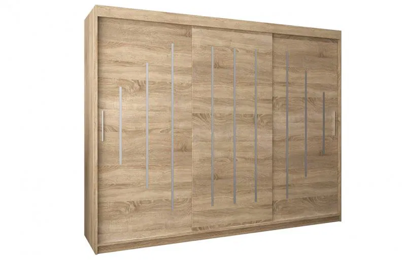 Šatníková skriňa s posuvnými dverami YORK - 250x200cm Dub Sonoma