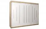 Šatníková skriňa s posuvnými dverami YORK - 250x200cm Dub Sonoma-Biela