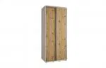 Šatníková skriňa s posuvnými dverami DAVOS 120cm | Biela / DUB Artisan / strieborné