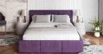 Čalúnená posteľ AMBER 120x200 Fialová Trinity s úložným priestorom a dreveným roštom
