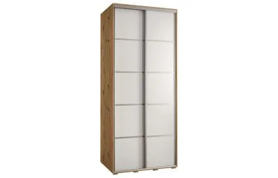 Šatníková skriňa s posuvnými dverami DAVOS 4, 100cm | DUB Artisan / biela / strieborné