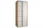 Šatníková skriňa s posuvnými dverami DAVOS 4, 120cm | DUB Artisan / biela / strieborné