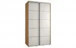 Šatníková skriňa s posuvnými dverami DAVOS 4, 140cm | DUB Artisan / biela / strieborné