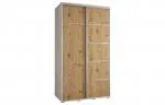 Šatníková skriňa s posuvnými dverami DAVOS 4, 140cm | Biela / DUB Artisan / strieborné