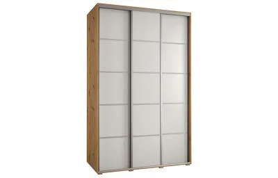 Šatníková skriňa s posuvnými dverami DAVOS 4, 160cm | DUB Artisan / biela / strieborné