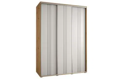Šatníková skriňa s posuvnými dverami DAVOS 6, 170cm | DUB Artisan / biela / strieborné