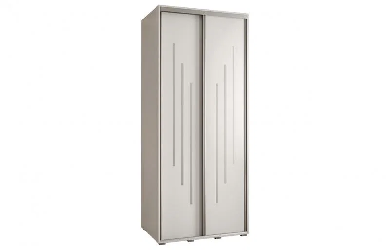 Šatníková skriňa s posuvnými dverami DAVOS 8, 120cm | Biela / strieborné pojazdy