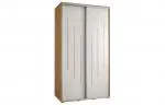 Šatníková skriňa s posuvnými dverami DAVOS 8, 140cm | DUB Artisan / biela / strieborné
