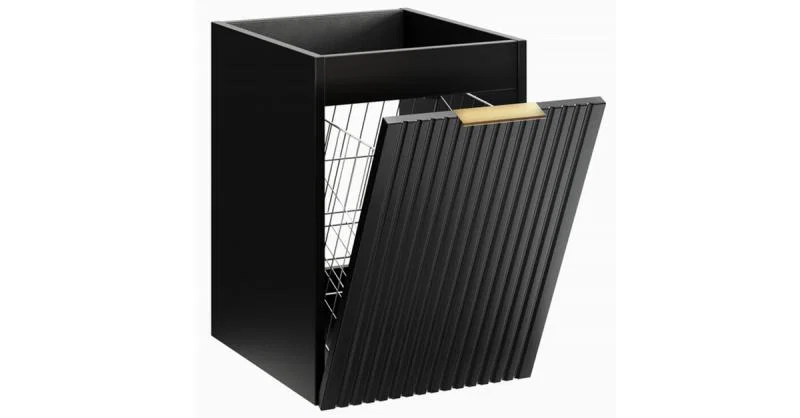 Kúpeľňová skrinka s košom na bielizeň ADEL BLACK 40 cm