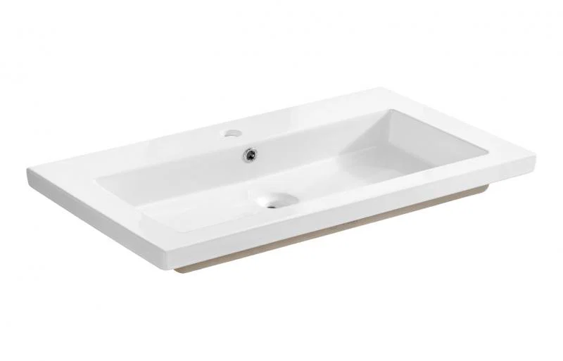 Zápustné keramické umývadlo SPIRIT 100 cm, biely lesk