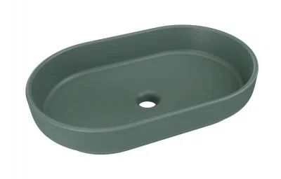Keramické umývadlo RIVER na dosku, 55 cm, matná zelená