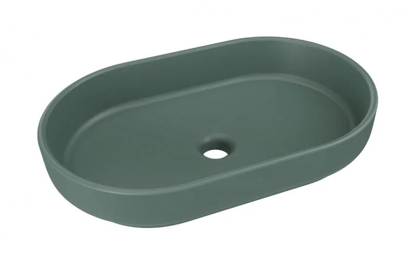 Keramické umývadlo RIVER na dosku, 55 cm, matná zelená