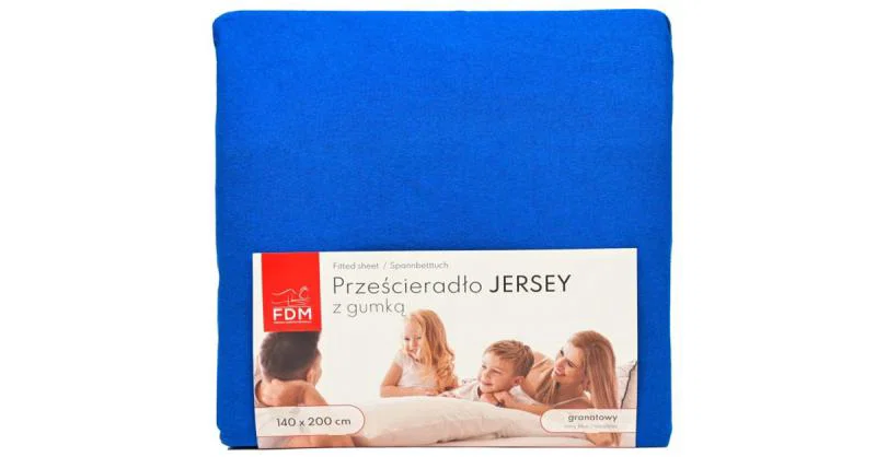 Plachta JERSEY s gumou 180x200 cm TMAVO MODRÁ