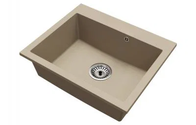 Granitový drez ELITE béžový + sifón chróm 60 x 50 x 21cm