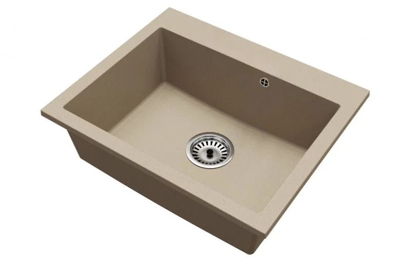 Granitový drez ELITE béžový + sifón chróm 60 x 50 x 21cm