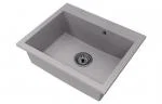 Granitový drez ELITE sivý + čierny sifón 60 x 50 x 21cm