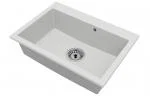 Granitový drez ELITE biely + sifón chróm 70 x 50 x 21 cm
