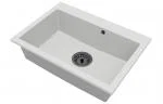 Granitový drez ELITE biely + sifón čierny 70 x 50 x 21 cm