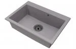 Granitový drez ELITE sivý + sifón čierny 70 x 50 x 21 cm
