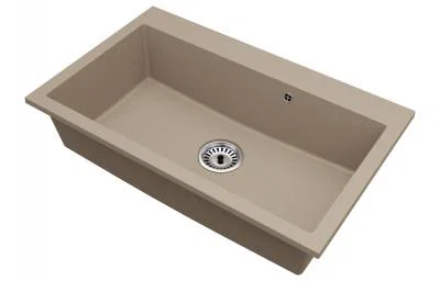 Granitový drez ELITE béžový + sifón chróm 80 x 50 x 21 cm