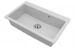 Granitový drez ELITE biely + sifón chróm 80 x 50 x 21 cm