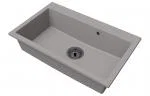 Granitový drez ELITE sivý + sifón čierny 80 x 50 x 21 cm