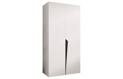 Šatníková skriňa PIANO 1, 100x52x202 cm | Biela mat / čierne úchyty