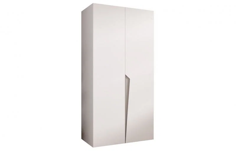 Šatníková skriňa PIANO 1, 100x52x202 cm | Biela mat / kašmírové úchyty